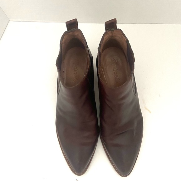 Madewell Womens 7.5 Myles Ankle Boot Leather Booties Point Toe Distressed Style - Picture 4 of 7